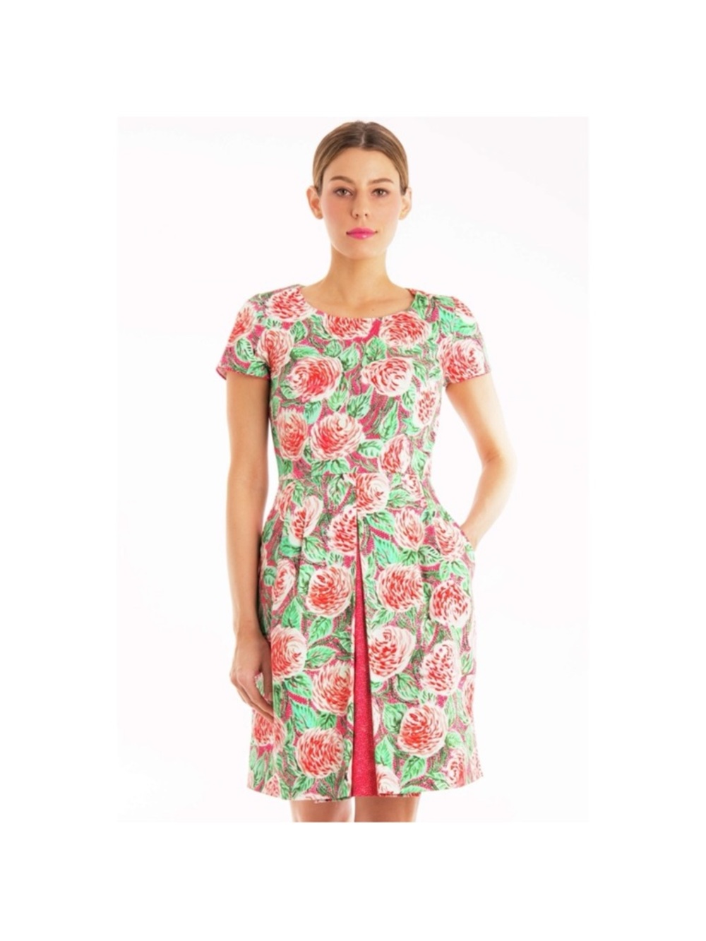 Leggiadro Chiquita flower retro floral silk lined dress